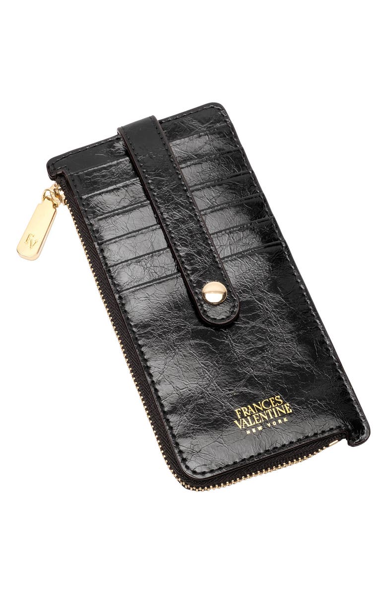 Frances Valentine Cher Leather Wallet, Alternate, color, Black