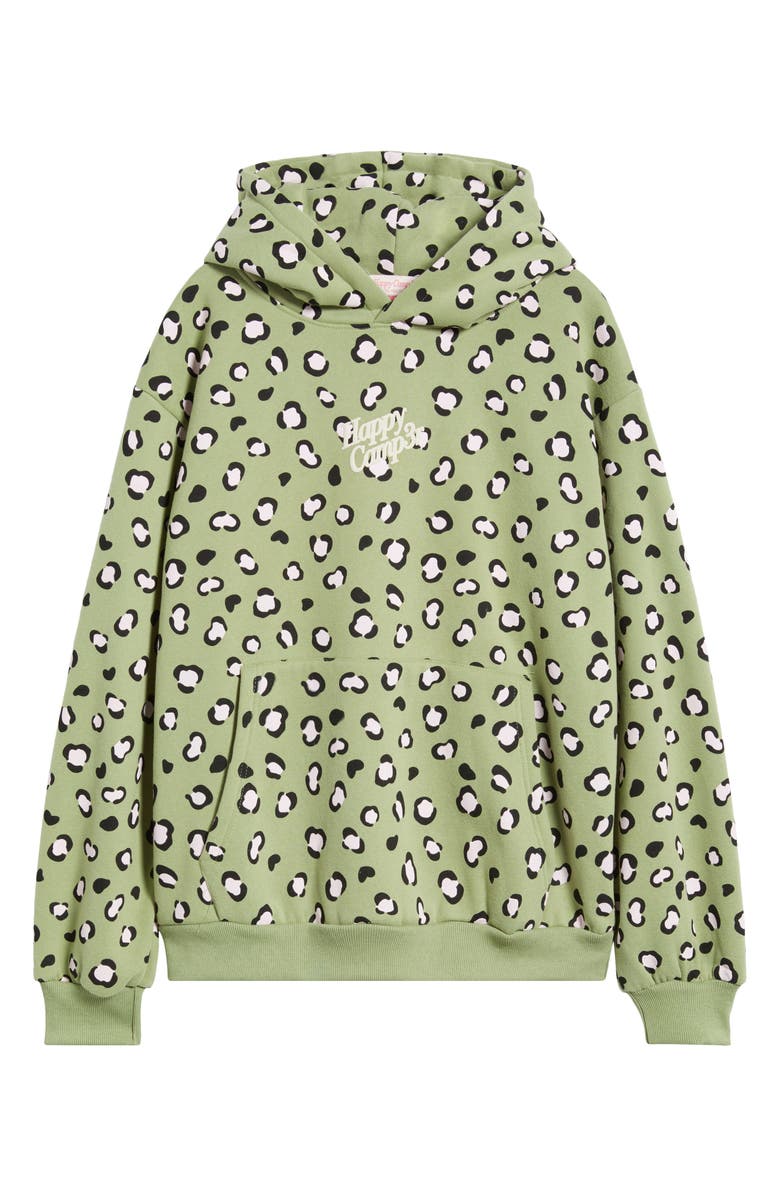 HAPPY CAMP3R Leopard Print Core Hoodie, Alternate, color, Olive