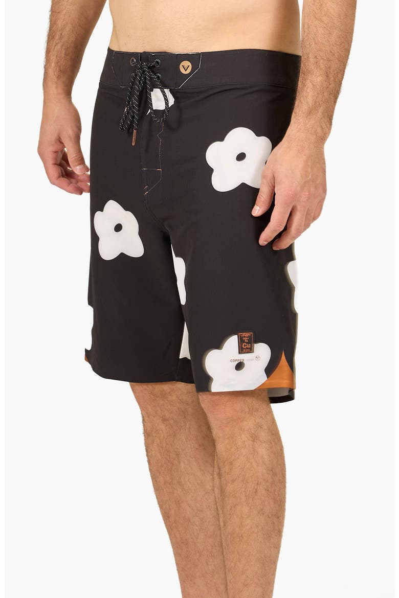 Flower Patch Stretch Board Shorts, Alternate, color, BLACK
