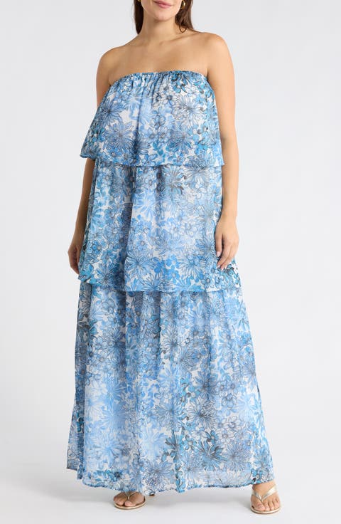 Tierra Floral Briary Strapless Dress (Plus)