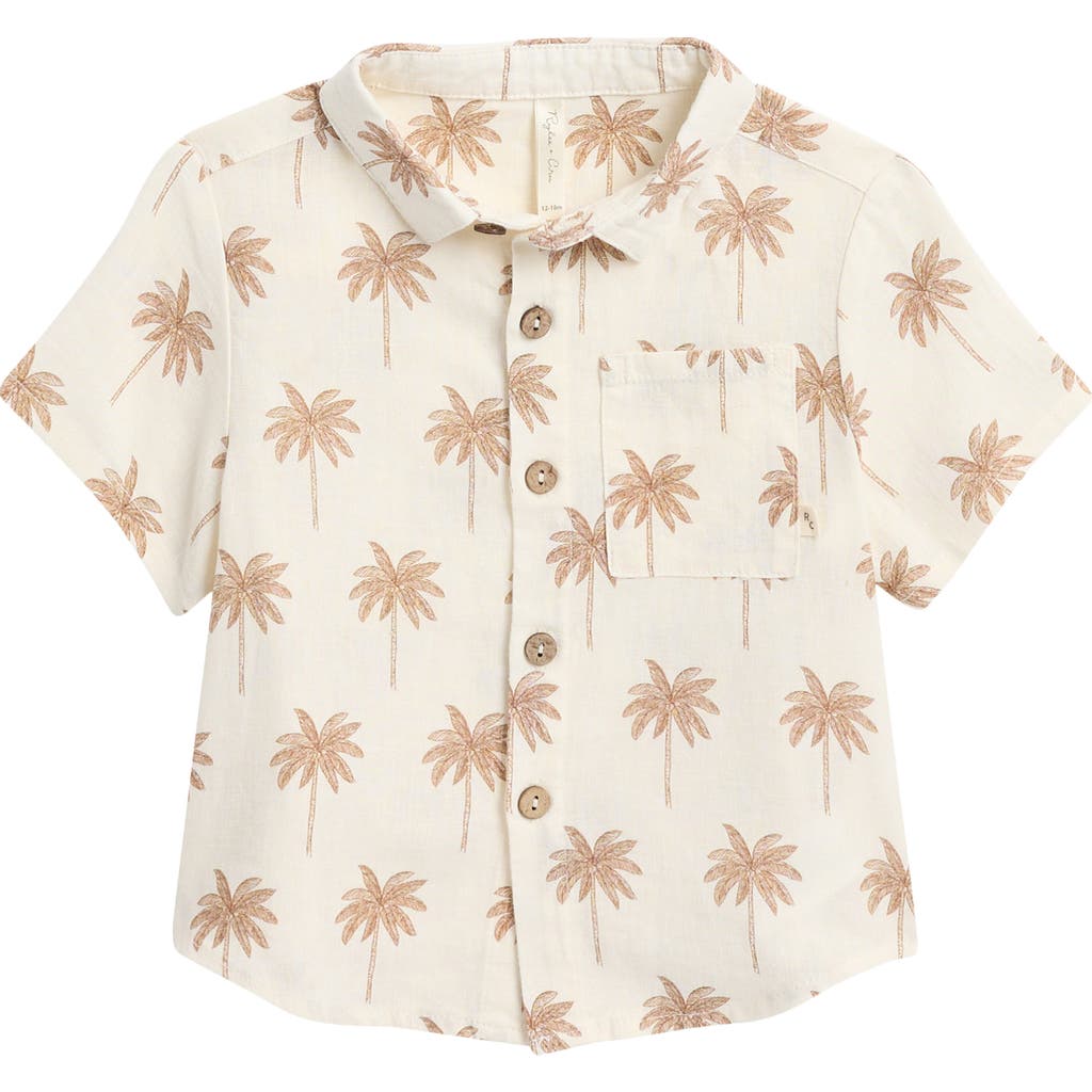 Rylee + Cru Palm Tree Button-up Shirt In Paradise