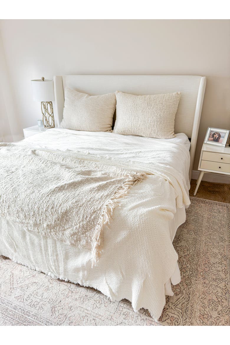Cozy Cotton Boucle Throw, Alternate, color, White