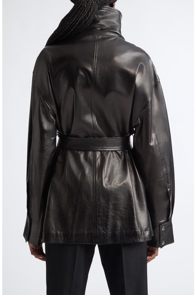 Ellis Leather Jacket, Alternate, color, BLACK