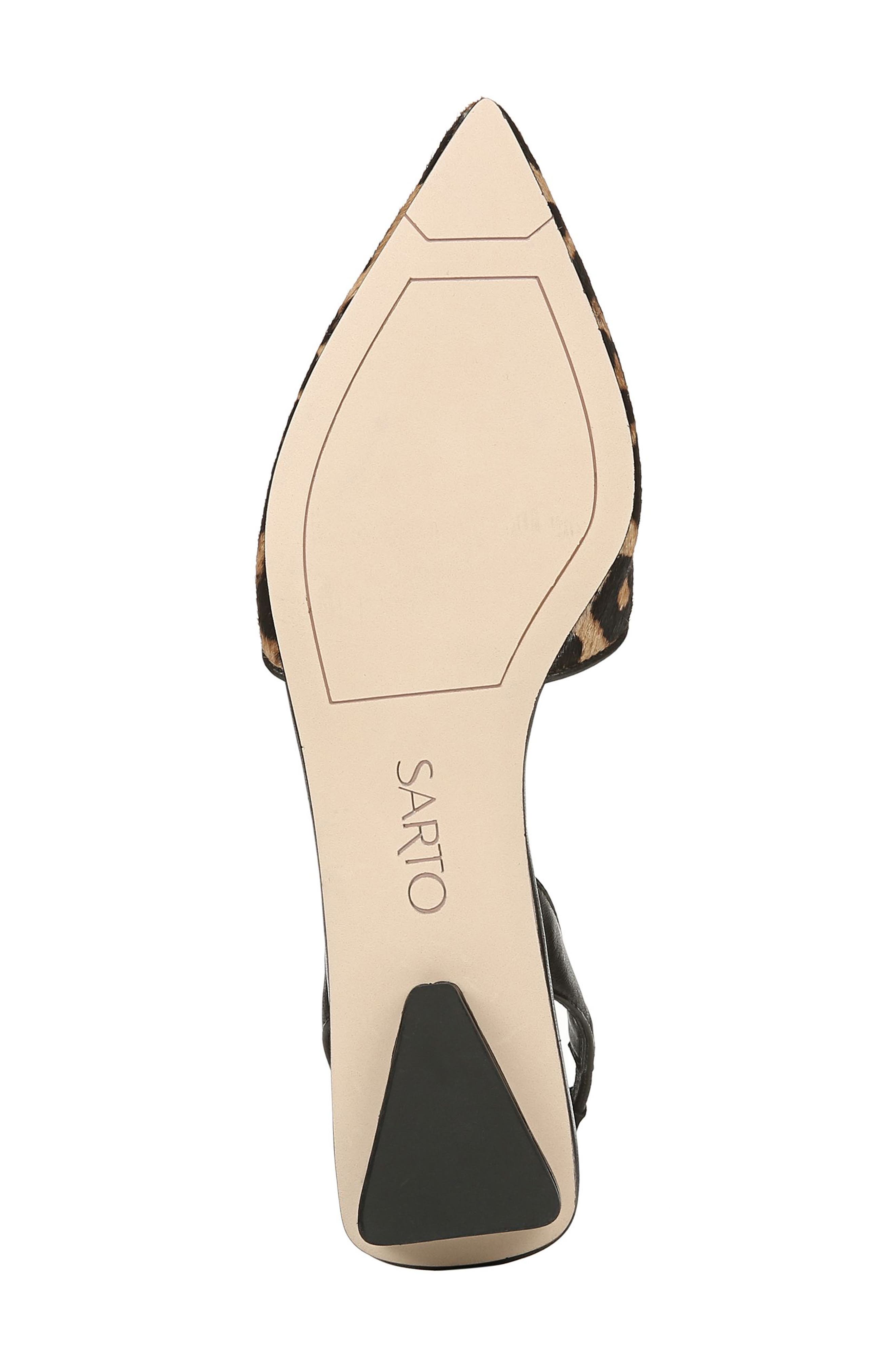 Pointed Toe Slingback Flat, Alternate, color, LEOPARD PRINT CALF HAIR