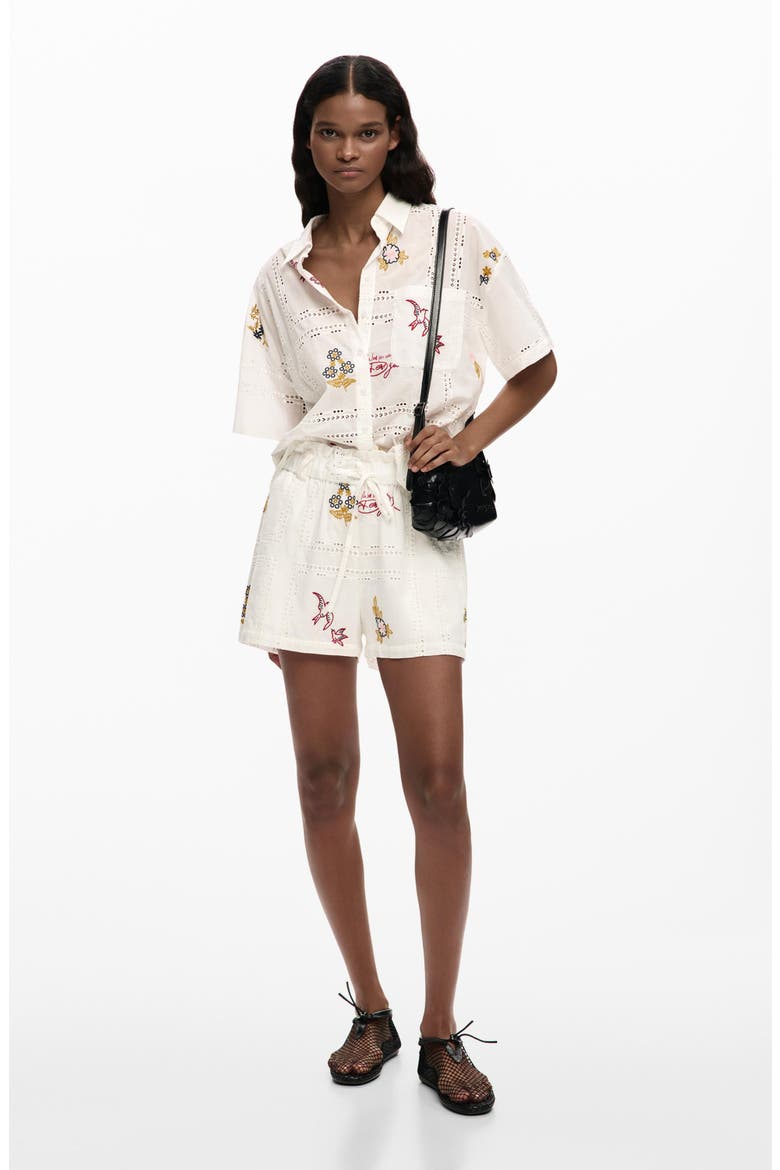 Embroidered Woven Shirt, Alternate, color, WHITE