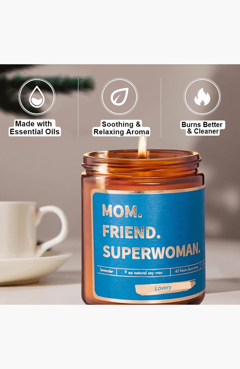 Lovery Mothers Day Superwoman Soy Wax Candle, Alternate, color, 