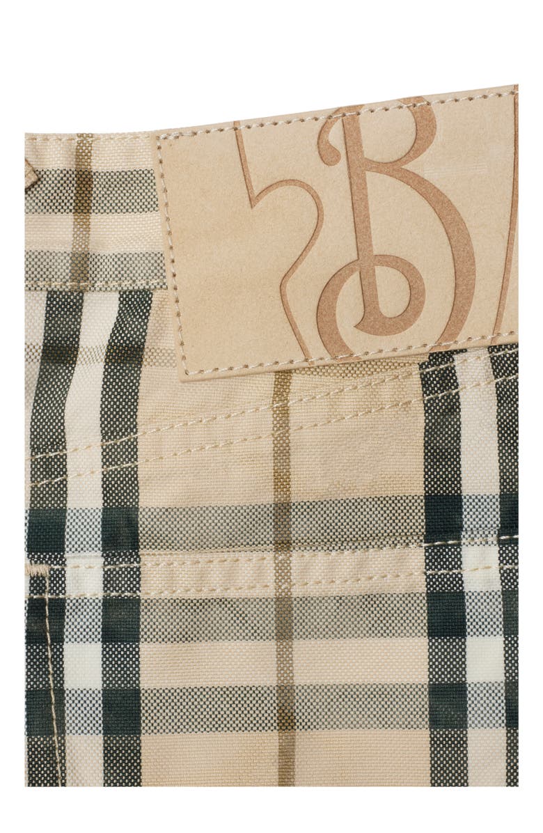 Burberry Check Denim Mini Skirt, Alternate, color, 