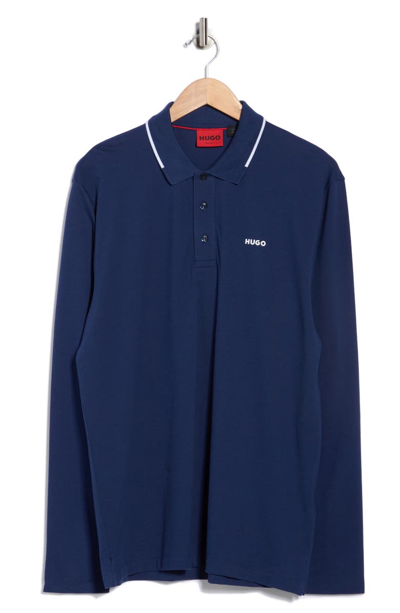 HUGO Derriko Long Sleeve Cotton Polo, Alternate, color, 