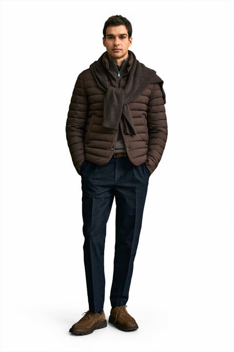 Lufian Men's Snap-button Goose Down Puffer Jacket