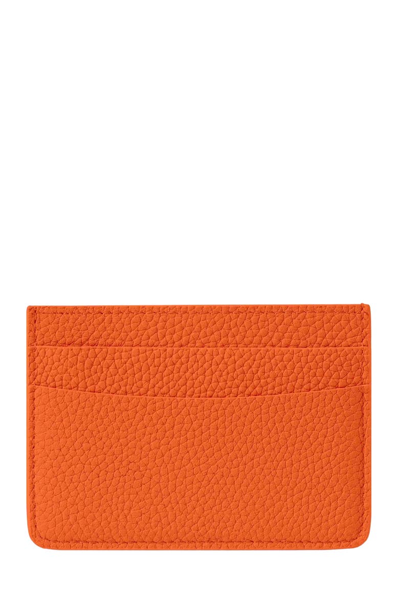 Leather Card Holder, Alternate, color, Manhattan Orange