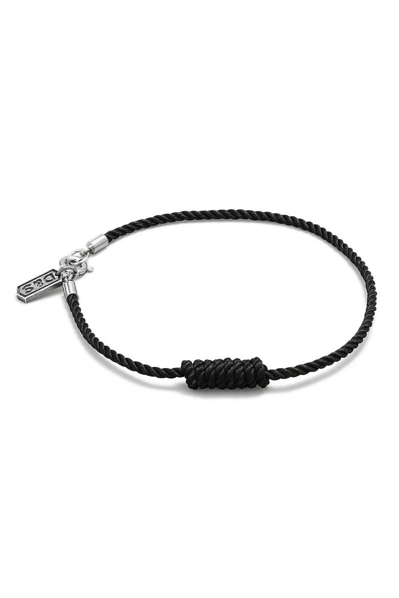 Knotted Rope Bracelet, Main, color, BLACK