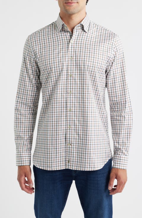 Chiles Check Cotton Button-Down Shirt