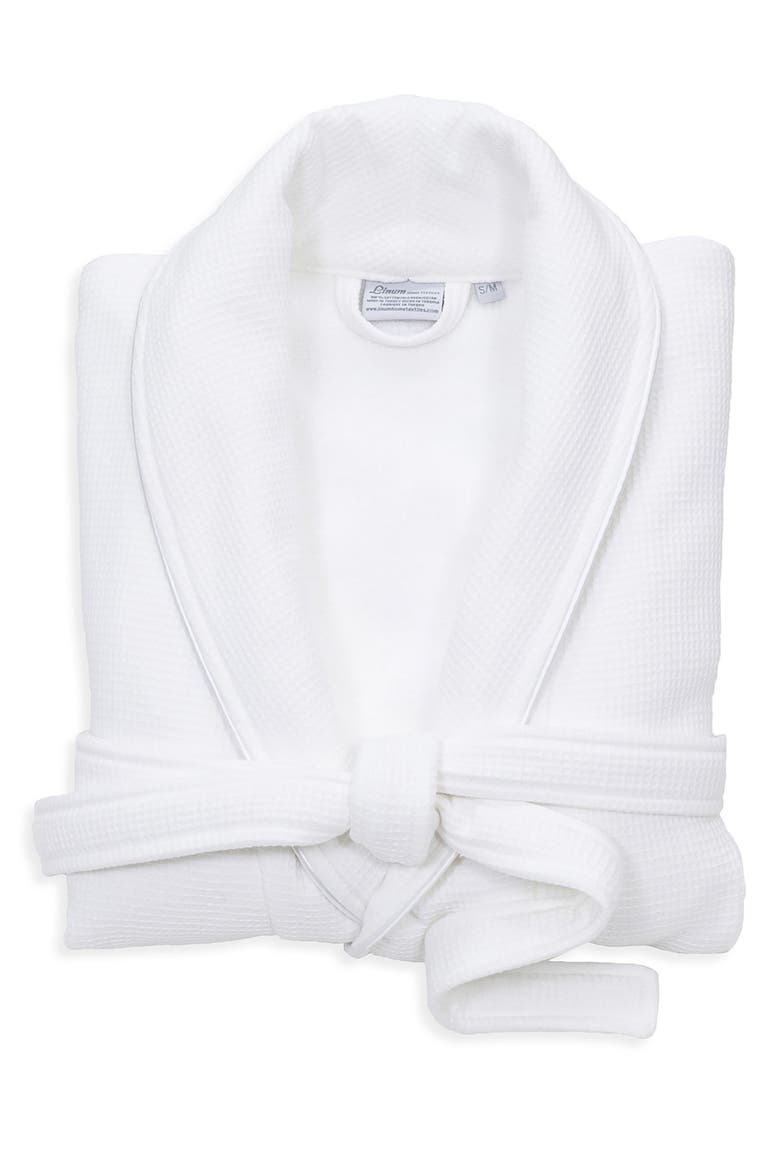 Turkish Cotton Waffle Terry Robe, Alternate, color, WHITE