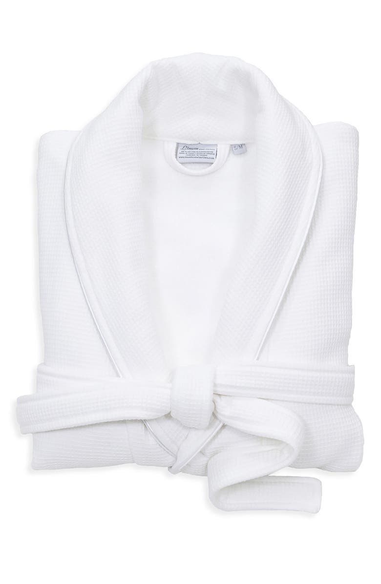 Linum Home Textiles Turkish Cotton Waffle Terry Robe, Alternate, color, White