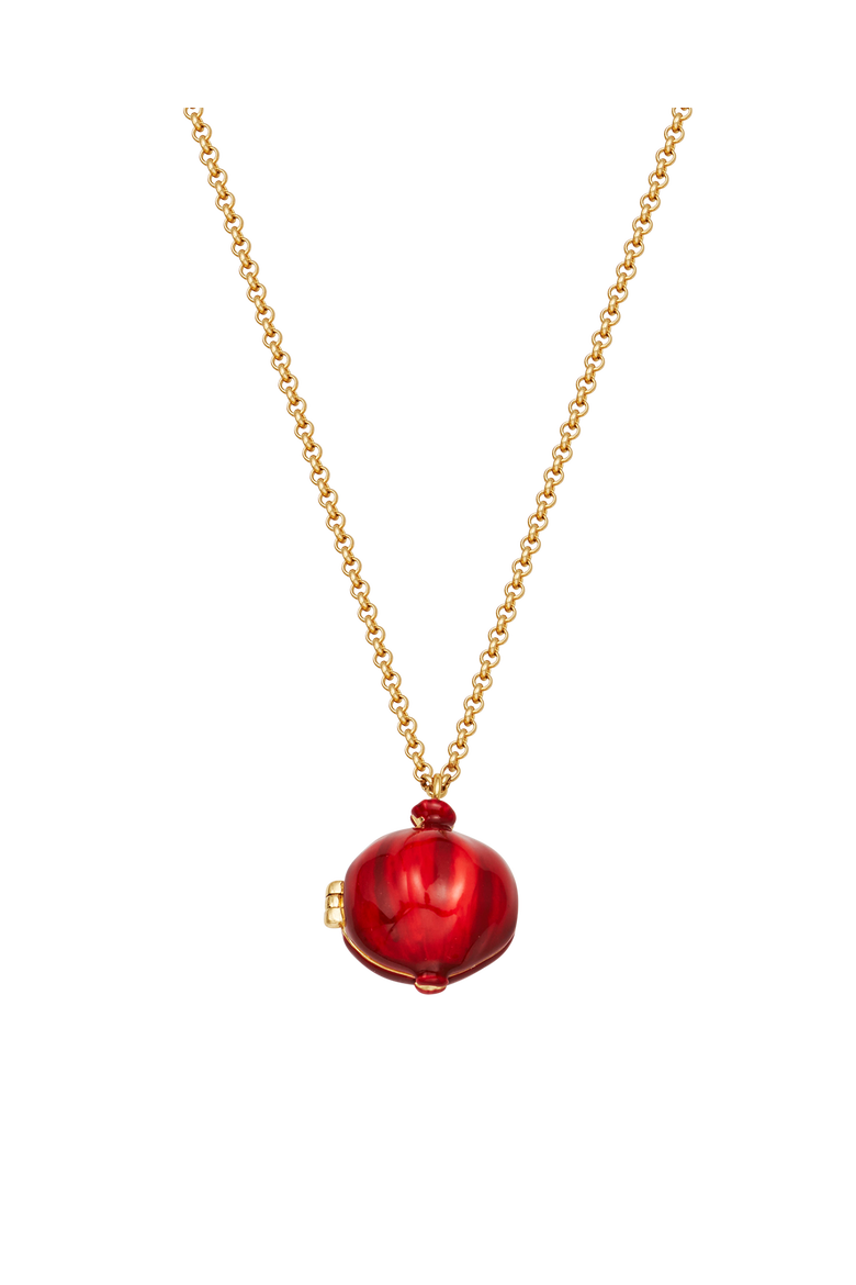 Pomegranante Locket Necklace, Alternate, color, Gold