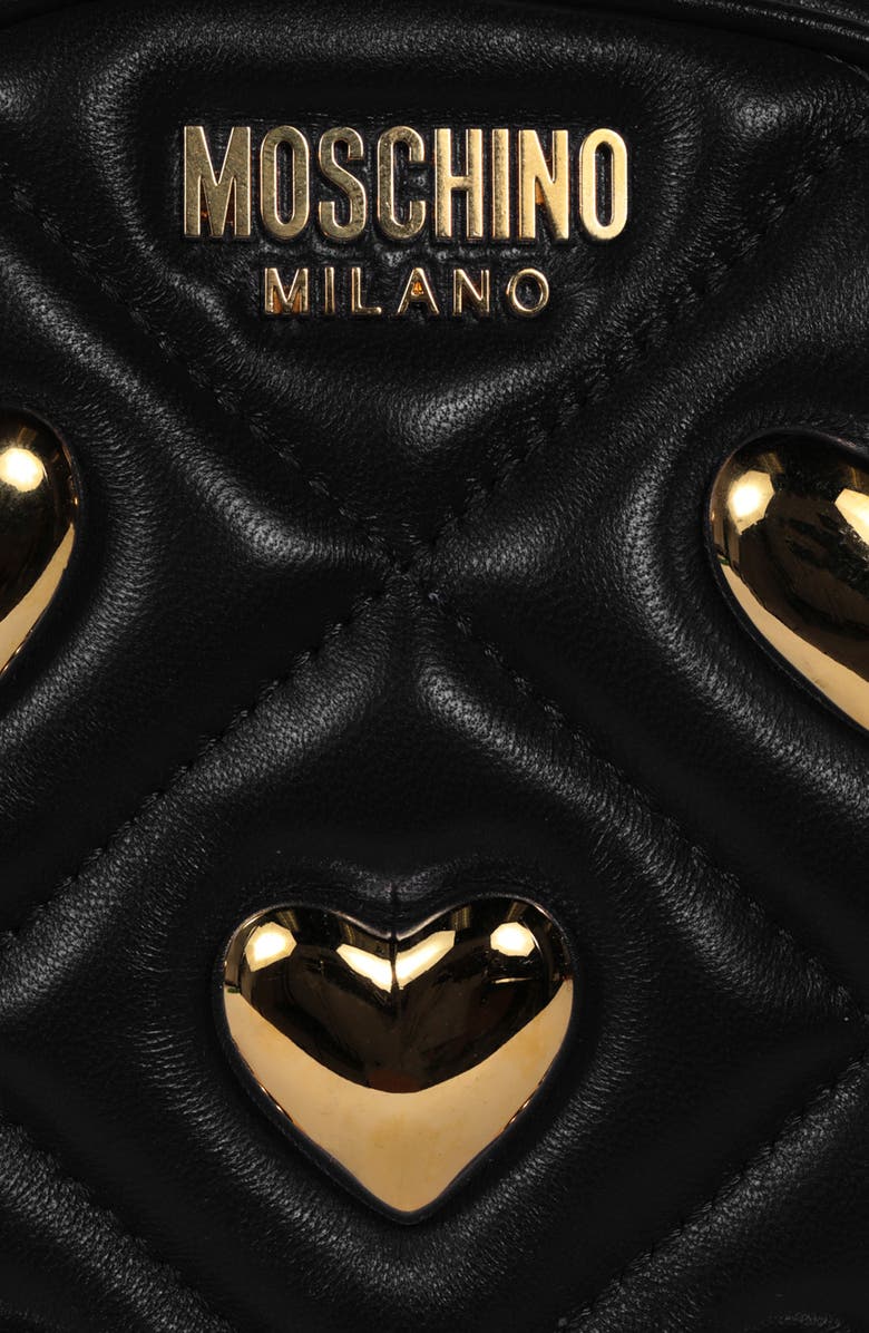 Moschino Quilted Heart Crossbody Bag, Alternate, color,