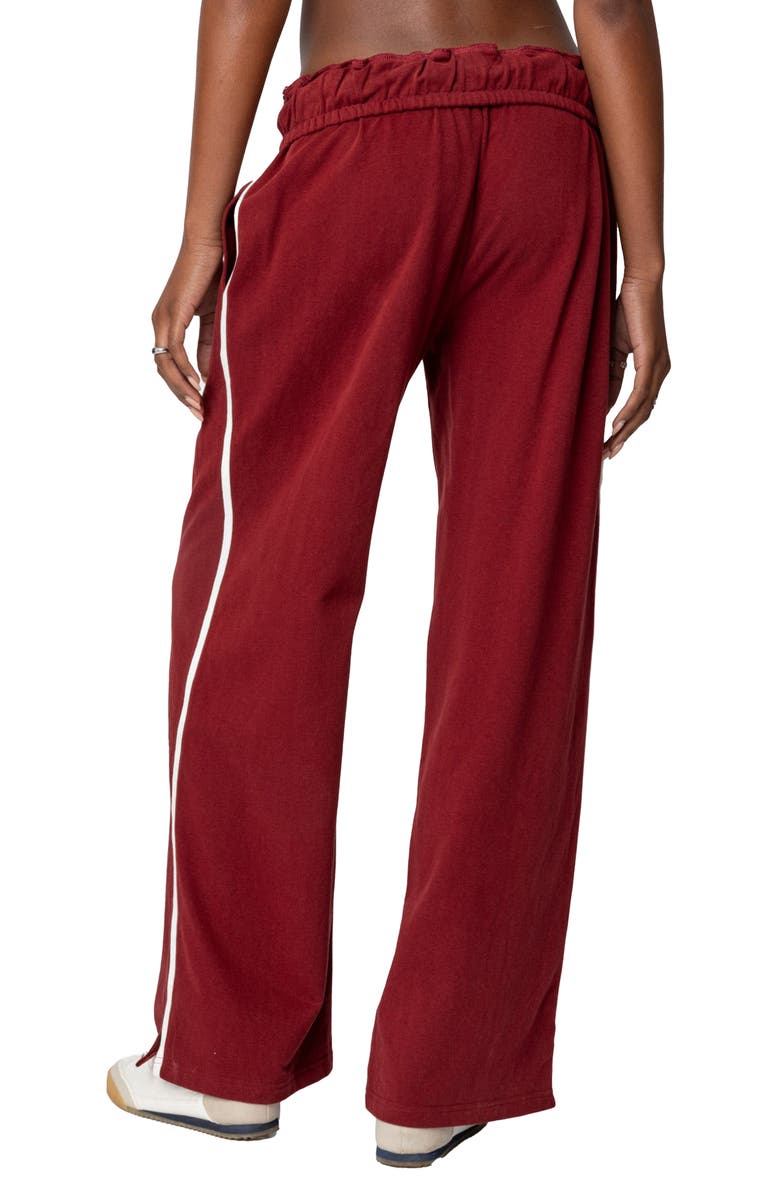 EDIKTED Chance Fold Over Sweatpants, Alternate, color, Burgundy