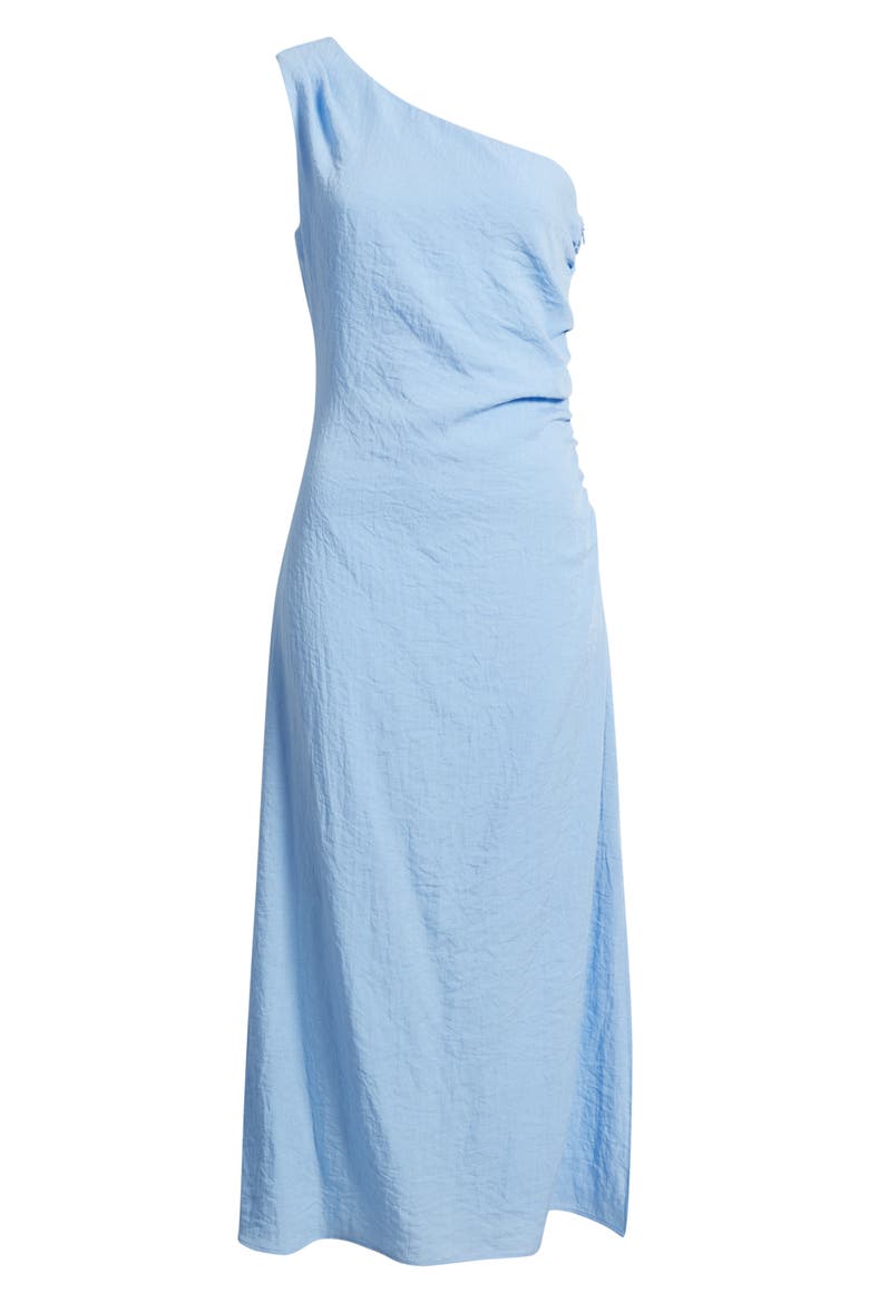One-Shoulder Dress, Alternate, color, DENIM