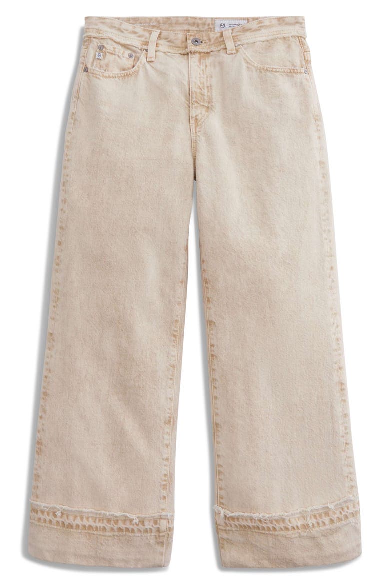 Saige Ankle Wide Leg Jeans, Alternate, color, SULFUR MELANGE CAMEL