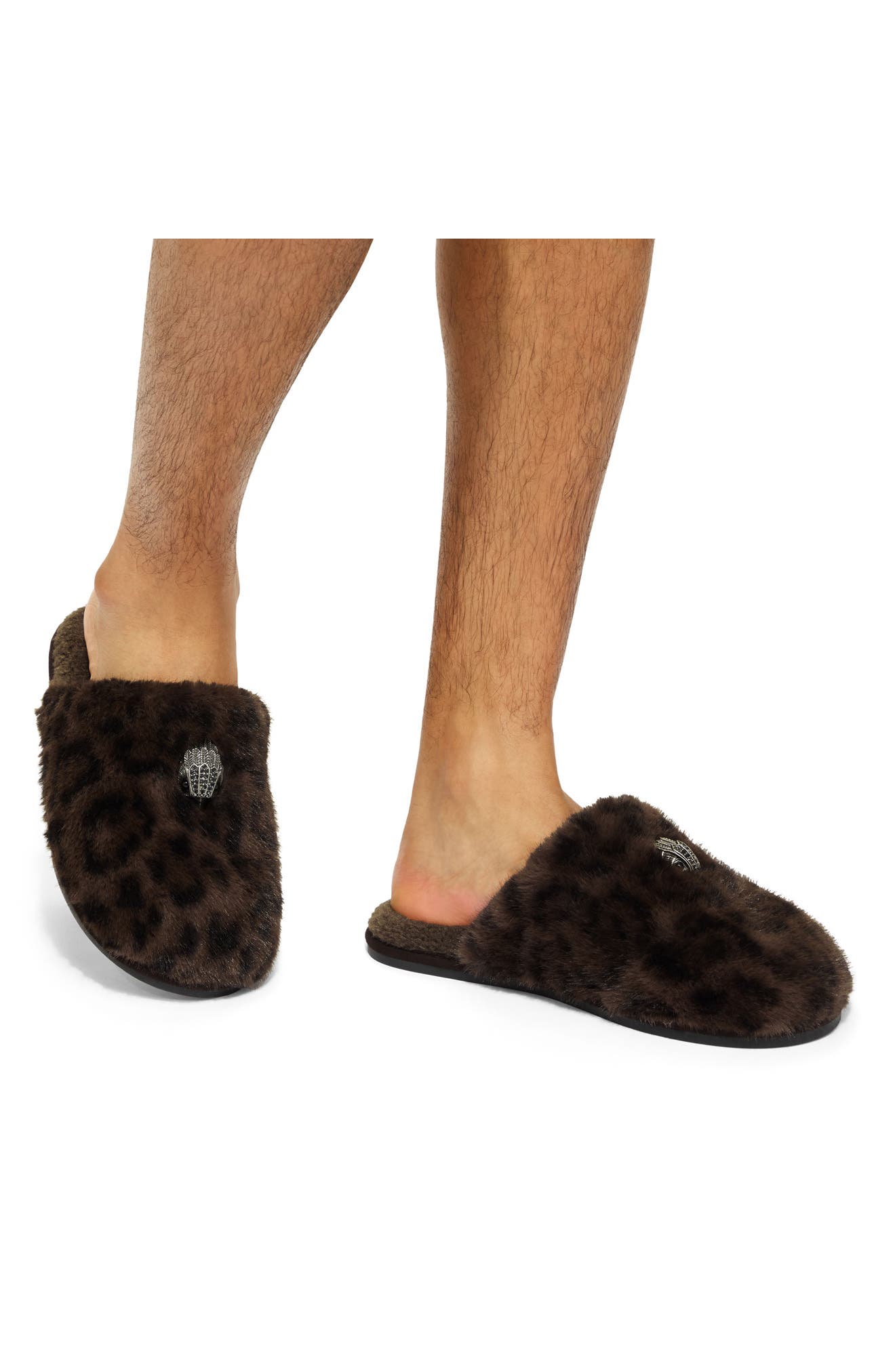 Kensington Faux Fur Slipper, Alternate, color, MEDIUM BROWN