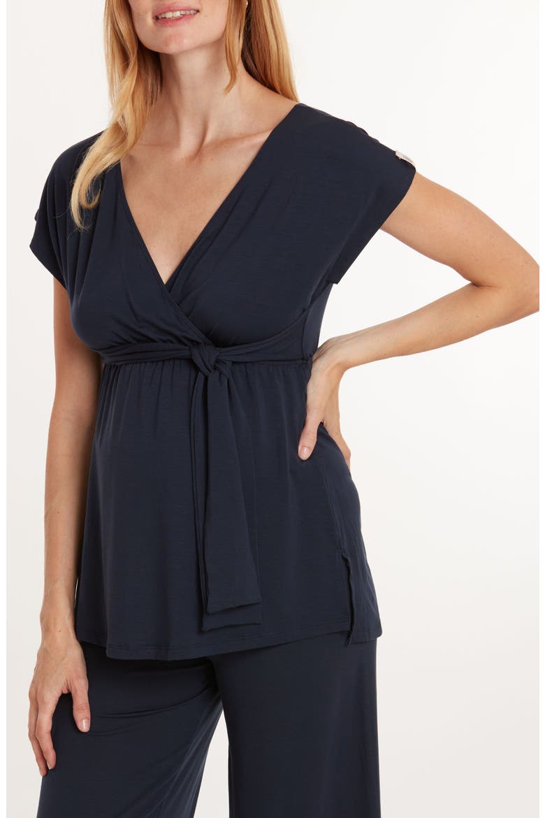 Origin Maternity/Nursing Pajama Top, Alternate, color, INDIGO