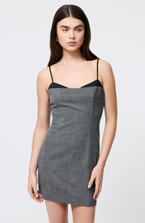 French Connection Owen Plaid Peekaboo Minidress In Gray