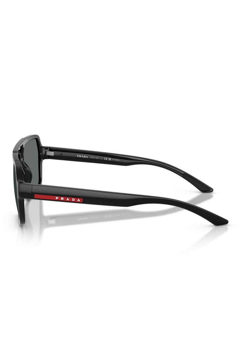 59mm Polarized Pilot Sunglasses, Alternate, color, BLACK / POLAR DARK GREY