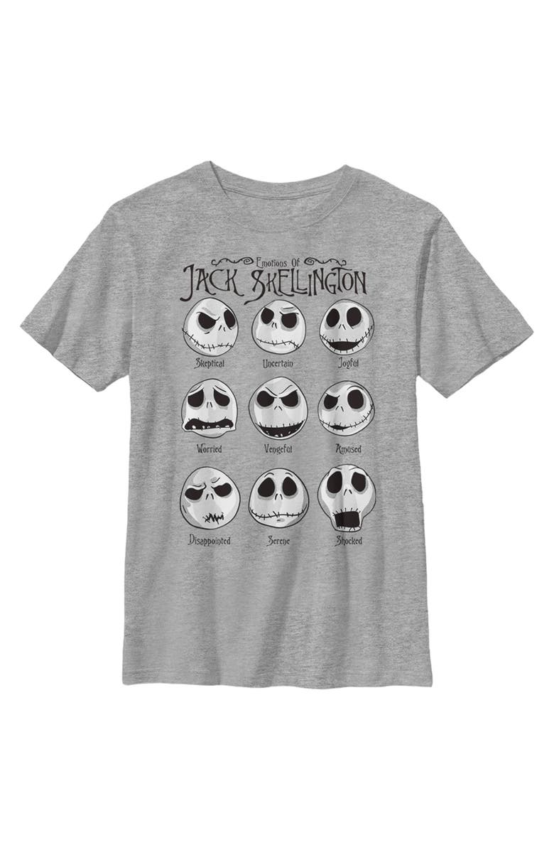 The Nightmare Before Christmas Boy's The Nightmare Before Christmas Emotions Of Jack Skellington  Graphic T-Shirt, Main, color, Athletic Heather
