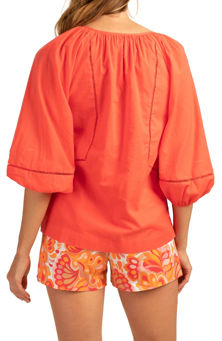 Trina Turk Joplin Ladder Cutout Cotton Top, Alternate, color, Slushie