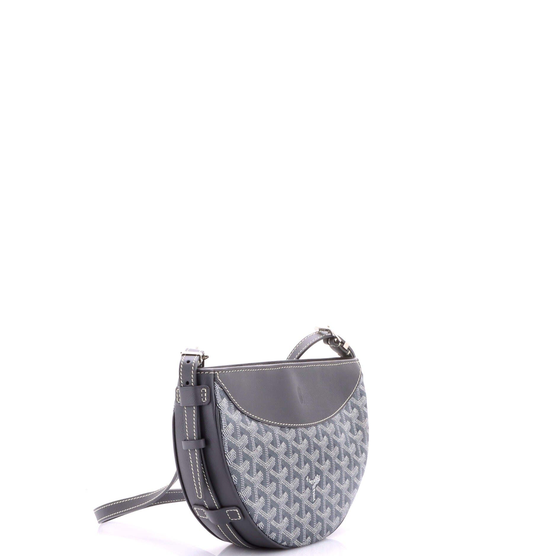 Pre-Owned Goyard Hirondelle Shoulder Bag Coated Canvas and Leather, Alternate, color, Gray