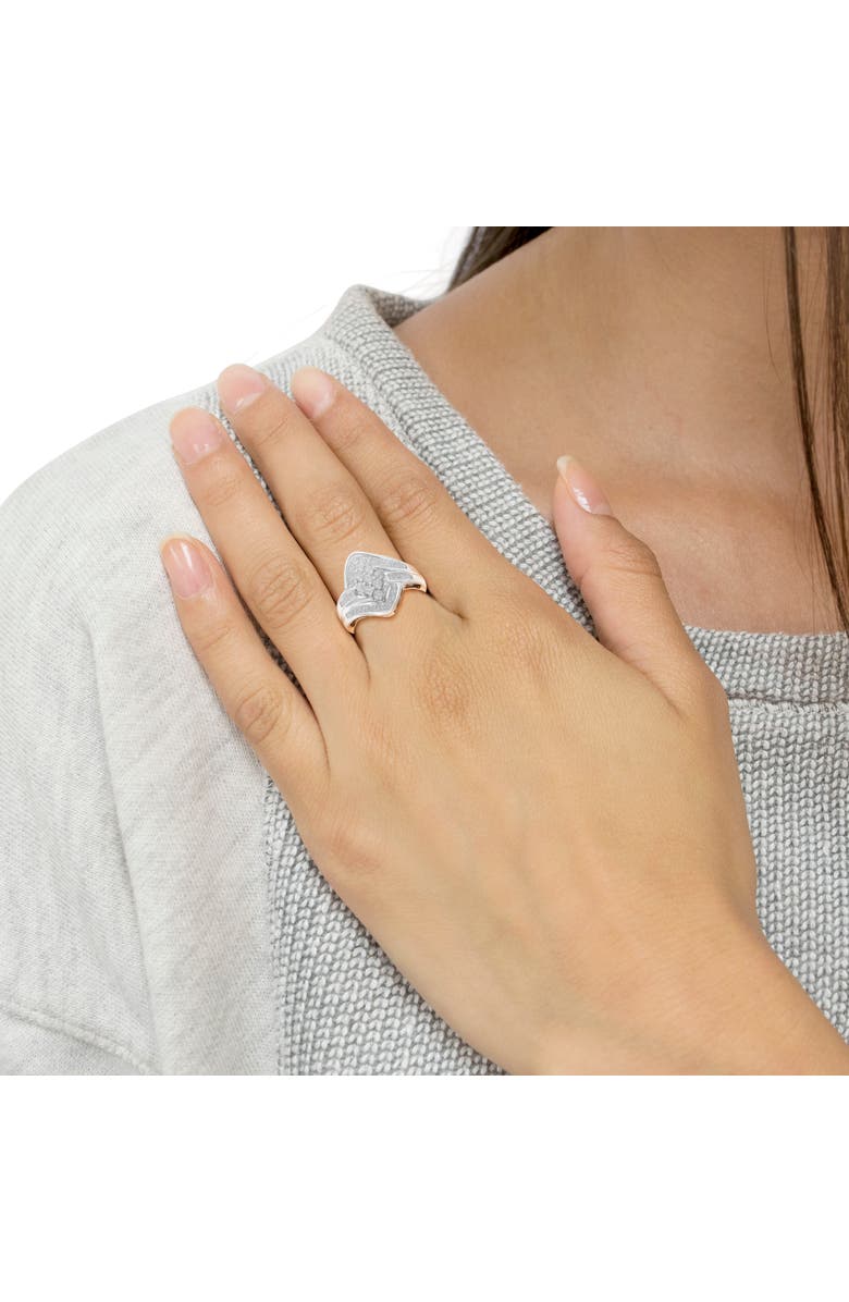 Haus of Brilliance 10K White Gold 1.0 Cttw Diamond Bypass Cluster Ring, Alternate, color, White Gold