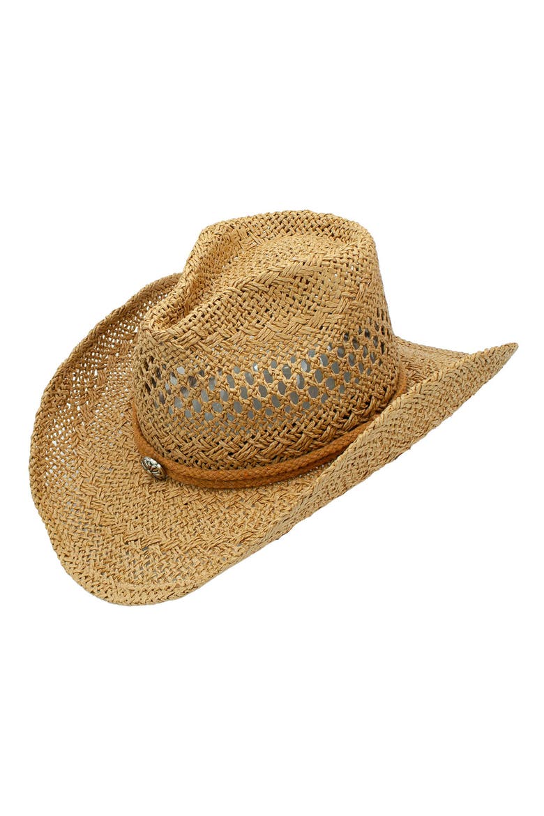 Runaway Straw Cowboy Hat, Main, color, TAN