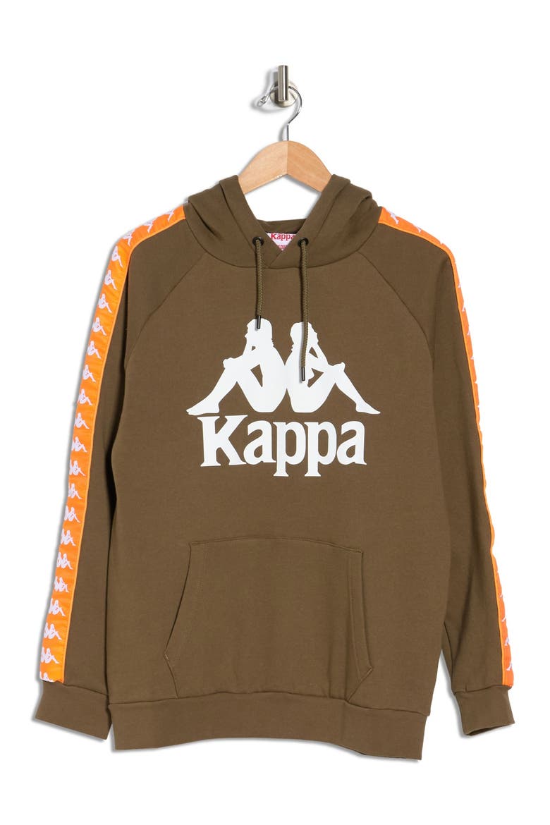 Kappa Men's 222 Banda Hurtado Hoodie, Alternate, color, GREEN OLIVA - ORANGE - WHITE