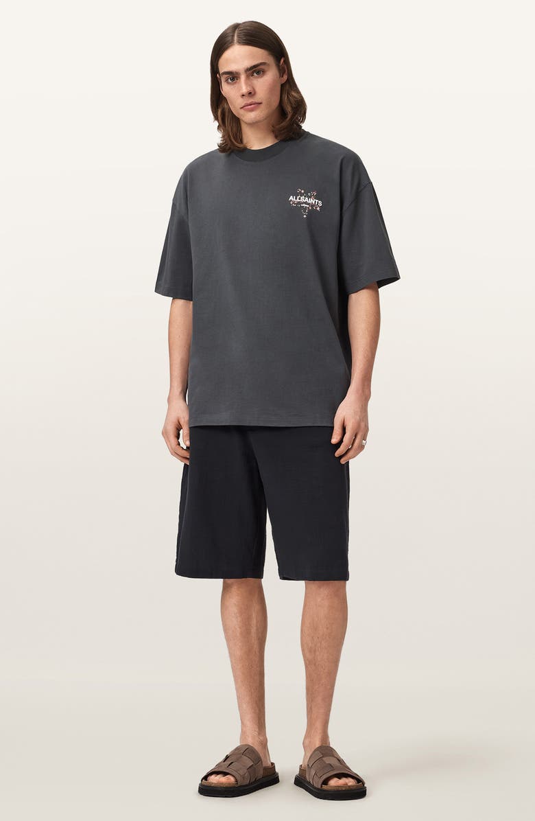 AllSaints Dreamer Graphic Cotton Crewneck T-Shirt, Alternate, color, Washed Black