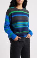 Damson Madder René Stripe Merino Wool Crewneck Sweater