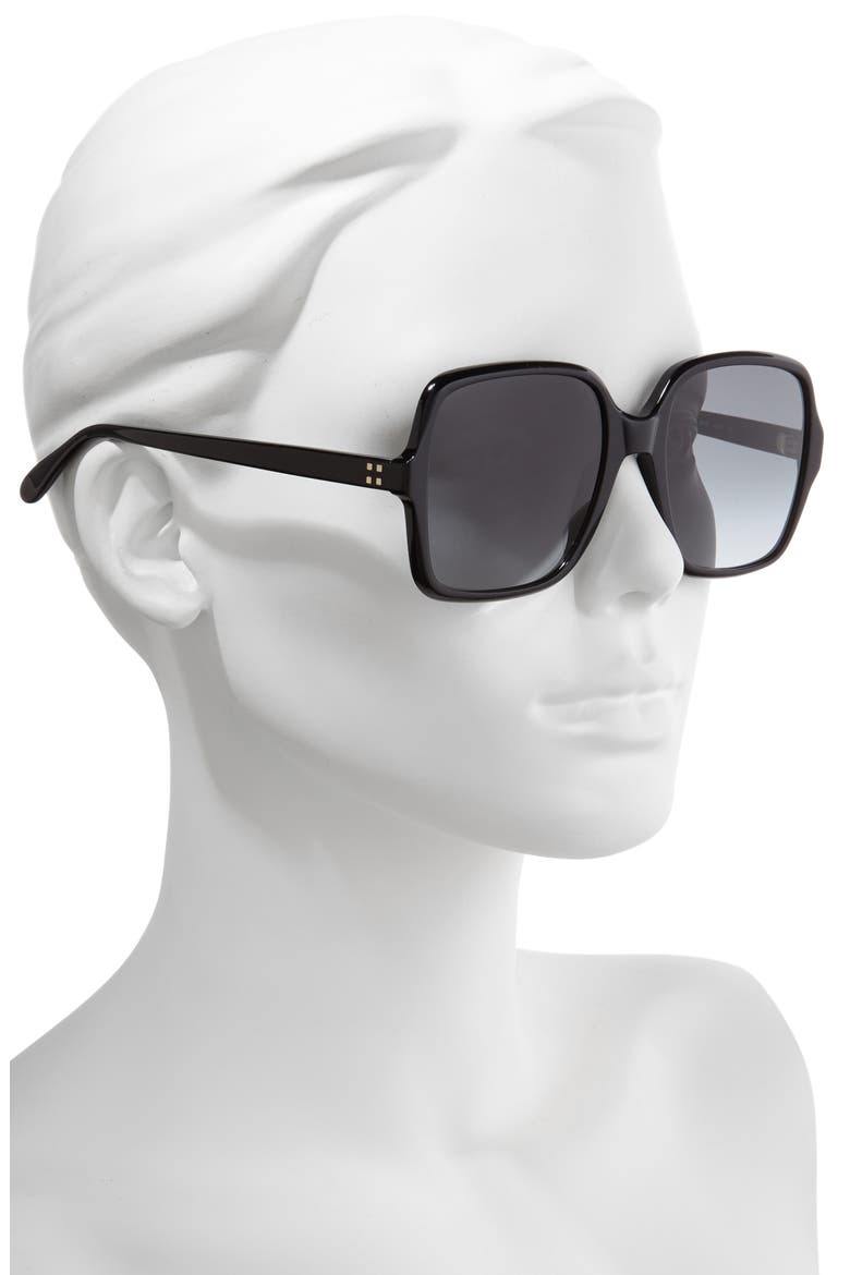 55mm Square Sunglasses, Alternate, color, BLACK