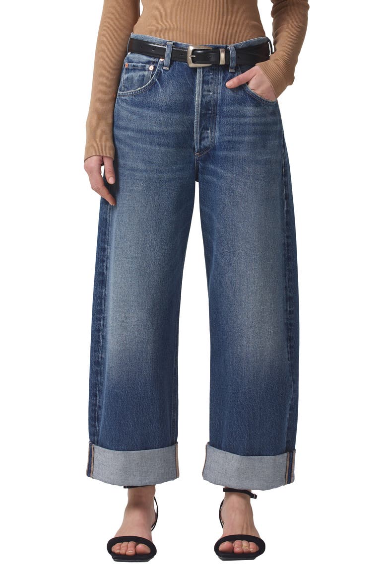 Ayla High Waist Baggy Organic Cotton Jeans, Main, color, BRIELLE