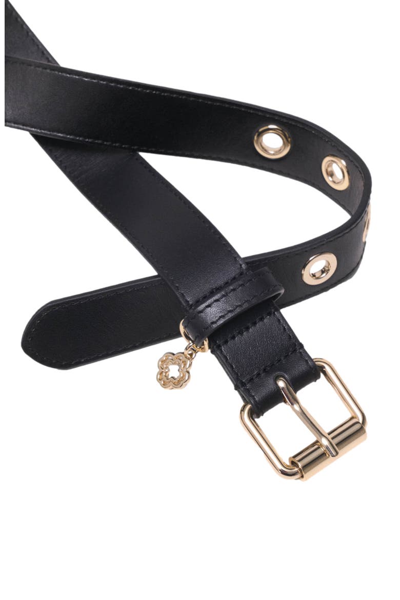 Leather belt with Miss M buckle, Alternate, color, Black