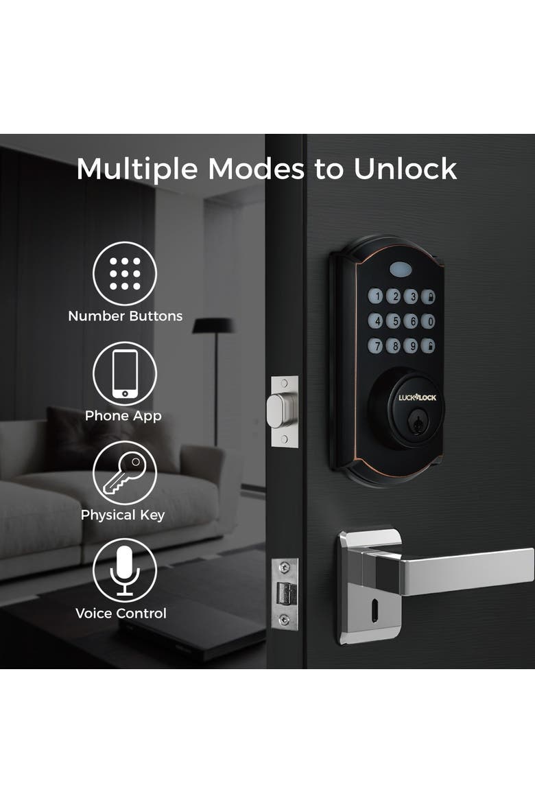 Smart WiFi Keyless Entry Deadbolt, Alternate, color, Matte Black