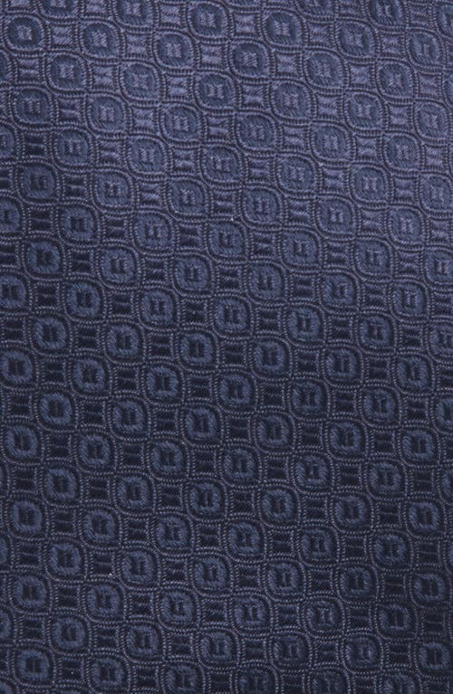 Jack Victor Roland Geometric Jacquard Silk Tie In Navy