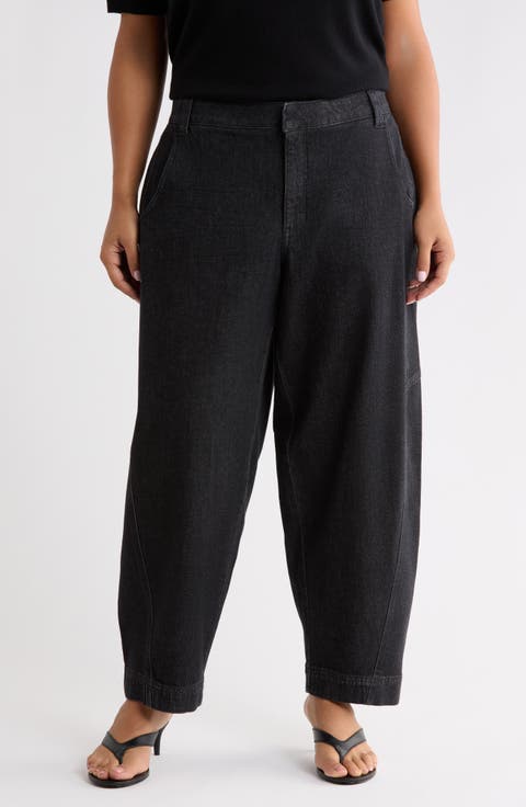 Skyrise Relaxed Barrel Leg Trouser Pants