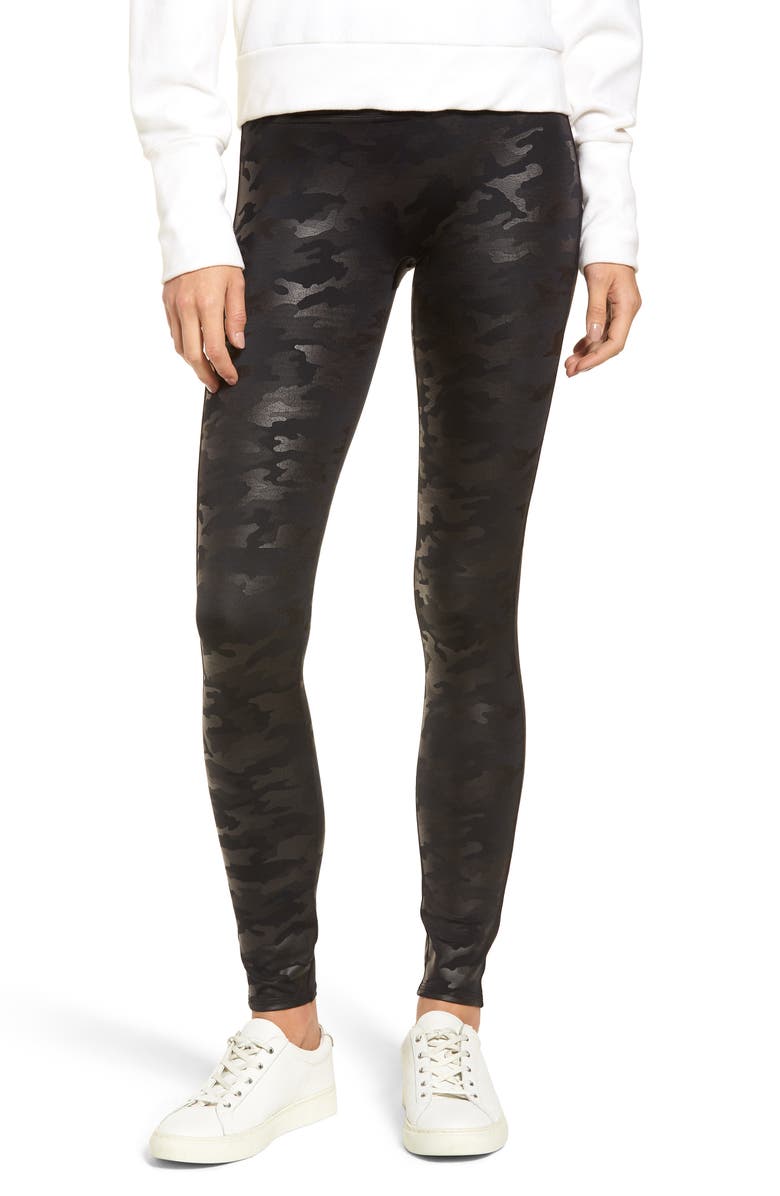 SPANX<sup>®</sup> Faux Leather Camo Leggings, Main, color,