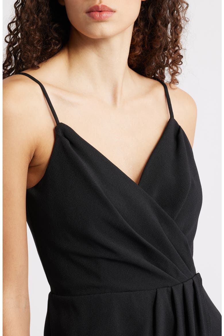 Pleated Cocktail Dress, Alternate, color, BLACK