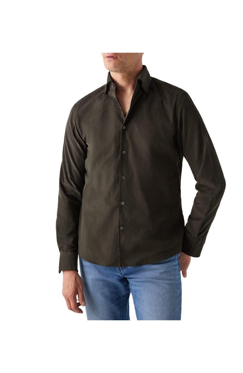 Robert Talbott Morgan Pinwale Corduroy Shirt, Alternate, color, Olive