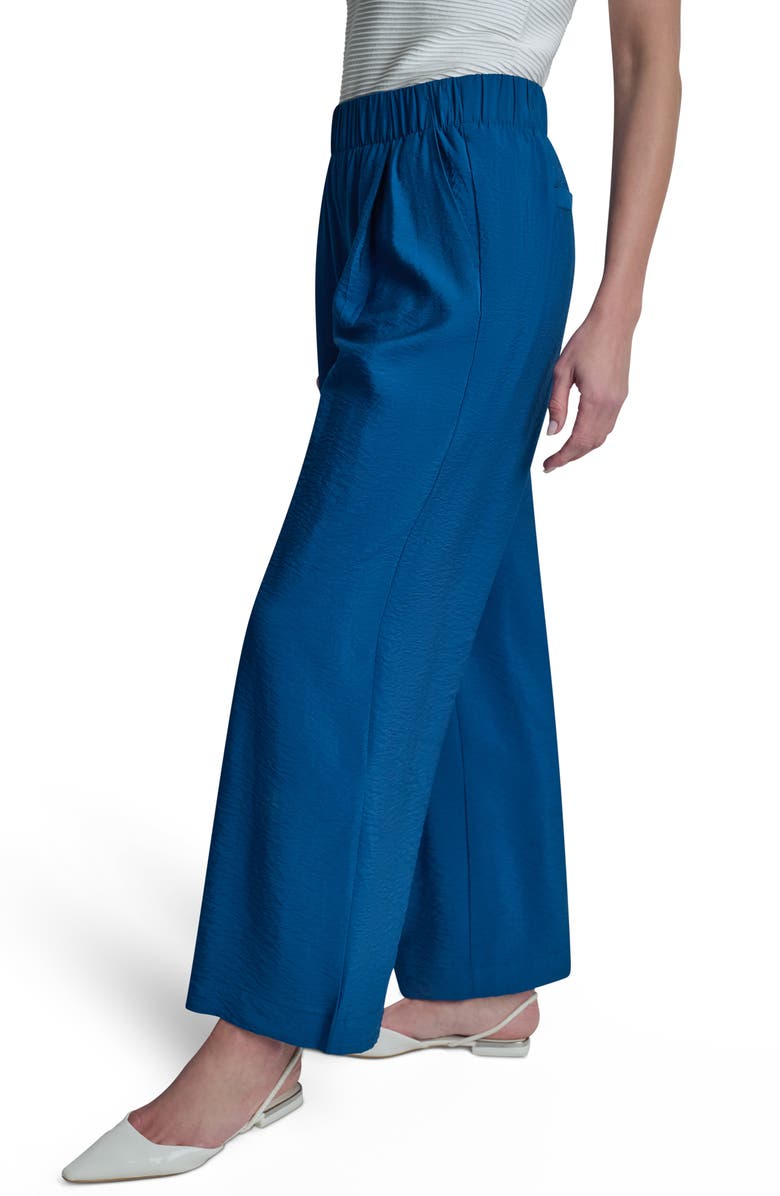 DKNY Rumpled Voile Pull-On Pants, Alternate, color, Admiral