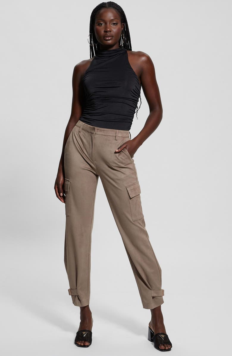 GUESS New Marzia Faux Suede Cargo Pants, Alternate, color, 