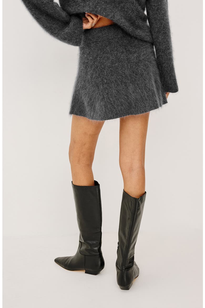 Gayle Wool & Cashmere Miniskirt, Alternate, color, CHARCOAL