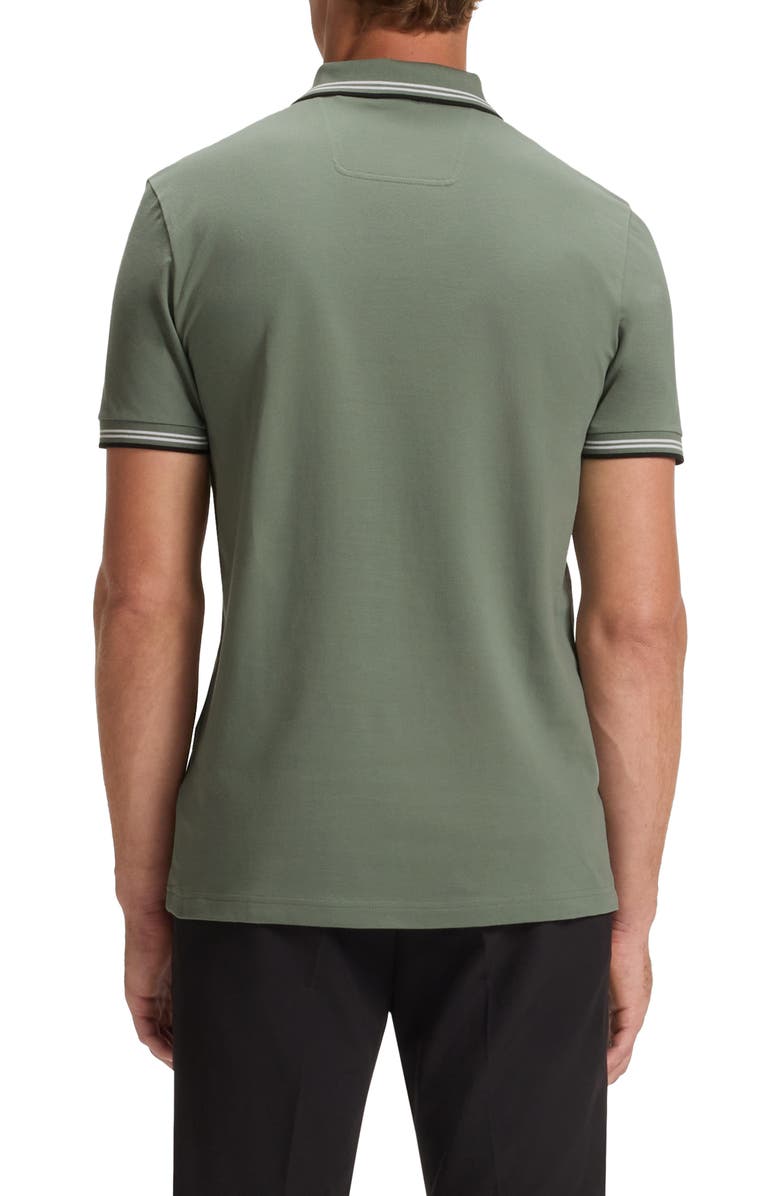 BOSS Paul Tipped Stretch Cotton Polo, Alternate, color, Open Green