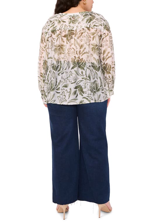 VINCE CAMUTO VINCE CAMUTO OVERSIZE TIE FRONT LONG SLEEVE TOP