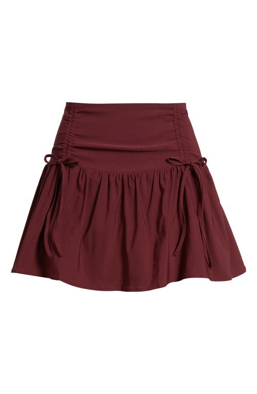 Bp. Cinched Bubble Miniskirt In Burgundy